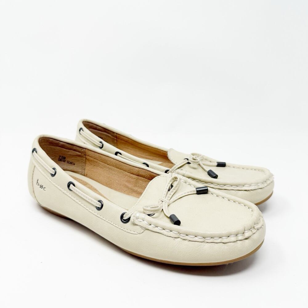 Boc Born Concept Cream Boat‎ Loafers 7.5M Slip On Moccasin Preppy Nautical 90s